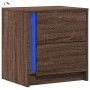 Mesita de noche con luces LED madera de ingeniería roble marrón de , Mesitas de noche - Ref: Foro24-852059, Precio: 51,97 €, ...