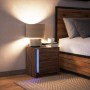 Mesita de noche con luces LED madera de ingeniería roble marrón de , Mesitas de noche - Ref: Foro24-852059, Precio: 51,97 €, ...
