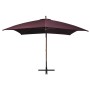 Sombrilla colgante con palo madera de abeto rojo burdeos 3x3m de vidaXL, Sombrillas - Ref: Foro24-313776, Precio: 159,25 €, D...