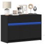 Mueble de TV con LED madera de ingeniería negro 91x34x61 cm de , Muebles TV - Ref: Foro24-852181, Precio: 103,91 €, Descuento: %