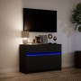 Mueble de TV con LED madera de ingeniería negro 91x34x61 cm de , Muebles TV - Ref: Foro24-852181, Precio: 103,91 €, Descuento: %