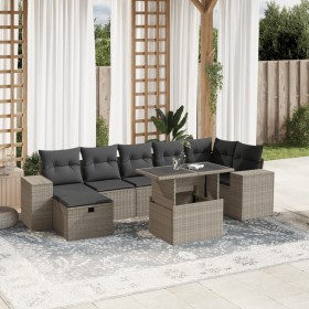 Set de sofás de jardín 8 pzas y cojines ratán sintético gris de , Conjuntos de jardín - Ref: Foro24-3275312, Precio: 612,54 €...