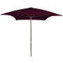 Sombrilla de jardín con palo de madera rojo burdeos 200x300 cm de vidaXL, Sombrillas - Ref: Foro24-313758, Precio: 63,96 €, D...