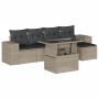 Set de sofás de jardín 6 pzas y cojines ratán sintético gris de , Conjuntos de jardín - Ref: Foro24-3269132, Precio: 430,71 €...
