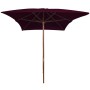 Sombrilla de jardín con palo de madera rojo burdeos 200x300 cm de vidaXL, Sombrillas - Ref: Foro24-313758, Precio: 63,96 €, D...