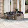 Set de sofás de jardín 7 pzas con cojines ratán PE gris claro de , Conjuntos de jardín - Ref: Foro24-3269312, Precio: 527,26 ...