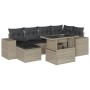 Set de sofás de jardín 7 pzas con cojines ratán PE gris claro de , Conjuntos de jardín - Ref: Foro24-3269312, Precio: 527,26 ...