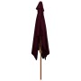 Sombrilla de jardín con palo de madera rojo burdeos 200x300 cm de vidaXL, Sombrillas - Ref: Foro24-313758, Precio: 63,96 €, D...