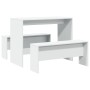 Set mesa y banco de comedor 3 pzas madera de ingeniería blanco de , muebles para cocinas y comedores - Ref: Foro24-855530, Pr...