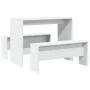 Set mesa y banco de comedor 3 pzas madera de ingeniería blanco de , muebles para cocinas y comedores - Ref: Foro24-855530, Pr...
