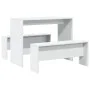 Set mesa y banco de comedor 3 pzas madera de ingeniería blanco de , muebles para cocinas y comedores - Ref: Foro24-855530, Pr...
