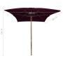 Sombrilla de jardín con palo de madera rojo burdeos 200x300 cm de vidaXL, Sombrillas - Ref: Foro24-313758, Precio: 63,96 €, D...