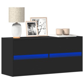 Mueble de TV de pared con luces LED negro 100x31x45 cm de , Muebles TV - Ref: Foro24-852293, Precio: 75,77 €, Descuento: %