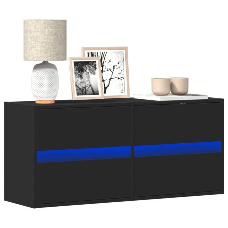 Mueble de TV de pared con luces LED negro 100x31x45 cm de , Muebles TV - Ref: Foro24-852293, Precio: 75,77 €, Descuento: %
