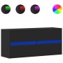 Mueble de TV de pared con luces LED negro 100x31x45 cm de , Muebles TV - Ref: Foro24-852293, Precio: 75,77 €, Descuento: %