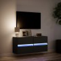 Mueble de TV de pared con luces LED negro 100x31x45 cm de , Muebles TV - Ref: Foro24-852293, Precio: 75,77 €, Descuento: %