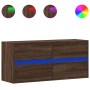 Mueble de TV de pared con luces LED marrón roble 100x31x45 cm de , Muebles TV - Ref: Foro24-852298, Precio: 77,91 €, Descuent...