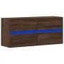 Mueble de TV de pared con luces LED marrón roble 100x31x45 cm de , Muebles TV - Ref: Foro24-852298, Precio: 77,91 €, Descuent...