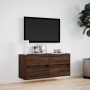 Mueble de TV de pared con luces LED marrón roble 100x31x45 cm de , Muebles TV - Ref: Foro24-852298, Precio: 77,91 €, Descuent...