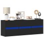 Mueble de TV de pared con luces LED negro 130x31x45 cm de , Muebles TV - Ref: Foro24-852300, Precio: 105,45 €, Descuento: %