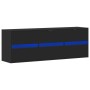Mueble de TV de pared con luces LED negro 130x31x45 cm de , Muebles TV - Ref: Foro24-852300, Precio: 105,45 €, Descuento: %