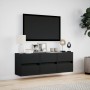Mueble de TV de pared con luces LED negro 130x31x45 cm de , Muebles TV - Ref: Foro24-852300, Precio: 105,45 €, Descuento: %