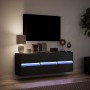 Mueble de TV de pared con luces LED negro 130x31x45 cm de , Muebles TV - Ref: Foro24-852300, Precio: 105,45 €, Descuento: %