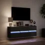 Mueble de TV de pared con luces LED negro 130x31x45 cm de , Muebles TV - Ref: Foro24-852300, Precio: 101,01 €, Descuento: %
