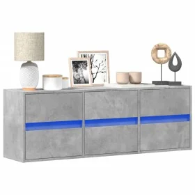 Mueble de TV de pared con luces LED gris hormigón 130x31x45 cm de , Muebles TV - Ref: Foro24-852302, Precio: 97,70 €, Descuen...
