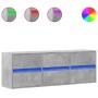 Mueble de TV de pared con luces LED gris hormigón 130x31x45 cm de , Muebles TV - Ref: Foro24-852302, Precio: 98,99 €, Descuen...