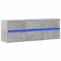 Mueble de TV de pared con luces LED gris hormigón 130x31x45 cm de , Muebles TV - Ref: Foro24-852302, Precio: 98,99 €, Descuen...