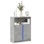 Aparador con LED madera ingeniería gris hormigón 77x34x100 cm de , Aparadores - Ref: Foro24-852148, Precio: 76,96 €, Descuent...