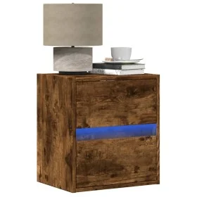Mueble de TV de pared con luces LED roble ahumado 41x31x45 cm de , Muebles TV - Ref: Foro24-852279, Precio: 52,56 €, Descuent...
