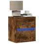 Mueble de TV de pared con luces LED roble ahumado 41x31x45 cm de , Muebles TV - Ref: Foro24-852279, Precio: 53,36 €, Descuent...