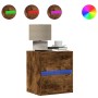 Mueble de TV de pared con luces LED roble ahumado 41x31x45 cm de , Muebles TV - Ref: Foro24-852279, Precio: 53,36 €, Descuent...