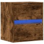 Mueble de TV de pared con luces LED roble ahumado 41x31x45 cm de , Muebles TV - Ref: Foro24-852279, Precio: 53,36 €, Descuent...