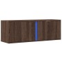 Mueble de TV de pared con luces LED marrón roble 100x31x35 cm de , Muebles TV - Ref: Foro24-852270, Precio: 59,53 €, Descuent...