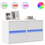 Muebles de TV de pared con luces LED 2 uds blanco 41x31x45 cm de , Muebles TV - Ref: Foro24-852272, Precio: 99,62 €, Descuent...