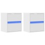 Muebles de TV de pared con luces LED 2 uds blanco 41x31x45 cm de , Muebles TV - Ref: Foro24-852272, Precio: 99,62 €, Descuent...