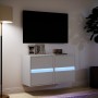 Muebles de TV de pared con luces LED 2 uds blanco 41x31x45 cm de , Muebles TV - Ref: Foro24-852272, Precio: 99,62 €, Descuent...
