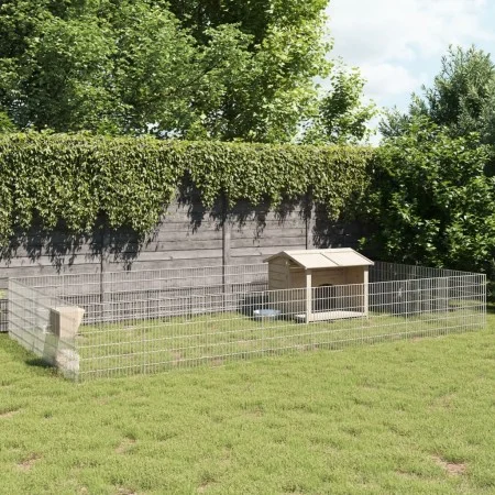 Recinto corral animales 24 paneles hierro galvanizado 54x60 cm de , Jaulas y habitáculos para animales pequeños - Ref: Foro24...