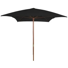 Garden umbrella with black wooden pole 200x300 cm by vidaXL, Umbrellas - Ref: Foro24-313760, Price: 60,68 €, Discount: %