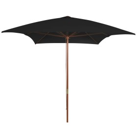 Sombrilla de jardín con palo de madera negra 200x300 cm de vidaXL, Sombrillas - Ref: Foro24-313760, Precio: 61,71 €, Descuent...