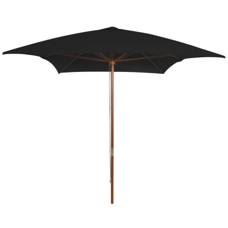 Sombrilla de jardín con palo de madera negra 200x300 cm de vidaXL, Sombrillas - Ref: Foro24-313760, Precio: 61,71 €, Descuent...