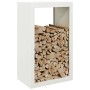 Leñero de acero blanco 60x40x100 cm de , Bolsas y soportes de leña - Ref: Foro24-850990, Precio: 104,52 €, Descuento: %