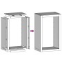 Leñero de acero blanco 60x40x100 cm de , Bolsas y soportes de leña - Ref: Foro24-850990, Precio: 104,52 €, Descuento: %