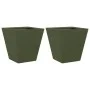 Jardineras 2 unidades acero verde oliva 30x30x30 cm de , Maceteros y jardineras - Ref: Foro24-851045, Precio: 48,79 €, Descue...