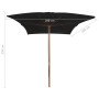 Sombrilla de jardín con palo de madera negra 200x300 cm de vidaXL, Sombrillas - Ref: Foro24-313760, Precio: 61,71 €, Descuent...