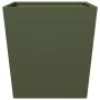 Jardinera de acero verde oliva 50x50x50 cm de , Maceteros y jardineras - Ref: Foro24-851072, Precio: 58,69 €, Descuento: %