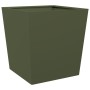 Jardinera de acero verde oliva 50x50x50 cm de , Maceteros y jardineras - Ref: Foro24-851072, Precio: 52,49 €, Descuento: %